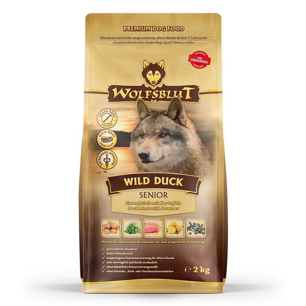 Wolfsblut Wild Duck Senior суха храна за възрастни кучета с дива патица и картофи, 2 кг - Wolfsblut храна за кучета